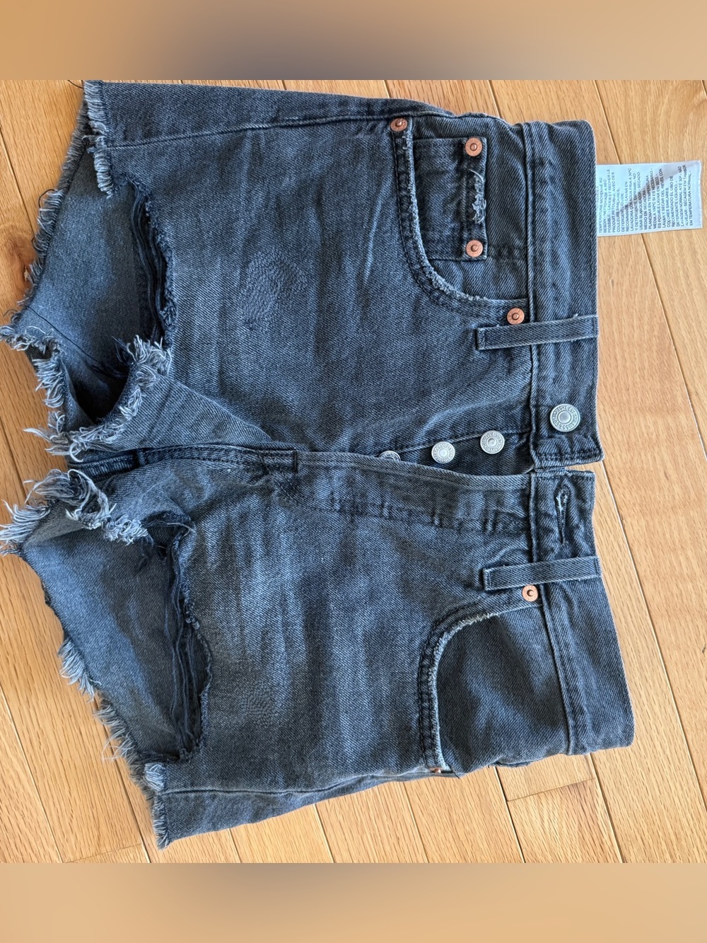 Levi's Black Denim 501 Shorts
